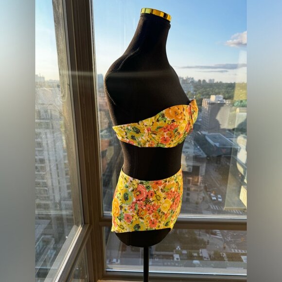 🆕 ZIMMERMANN 🧿 NWOT Yellowy Floral Print Balconette Bandeau Bikini - Sz 2/US 6 - Picture 11 of 16